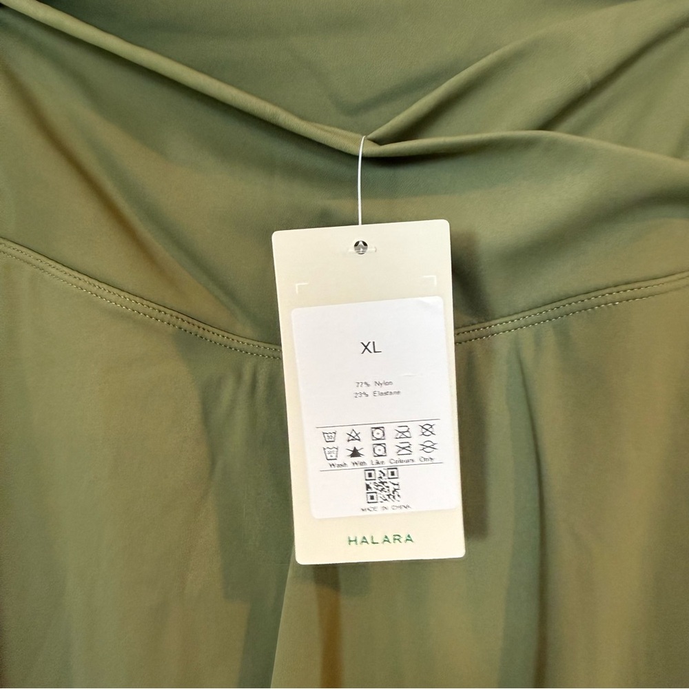 Halara Crossover Pleated Tennis Skort Olive Green XL - Picture 7 of 8